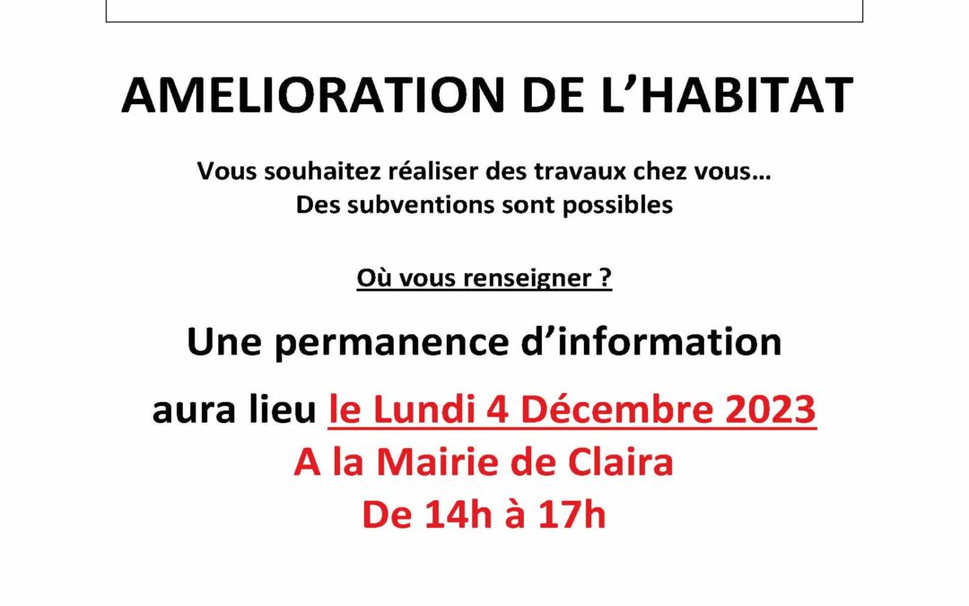 Amélioration de l’habitat