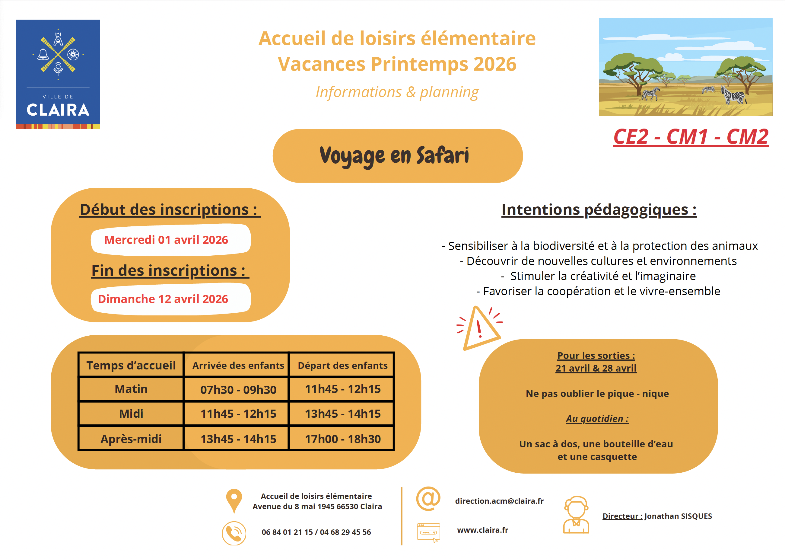 Claira ACM CE2:CM2 avril 26 recto