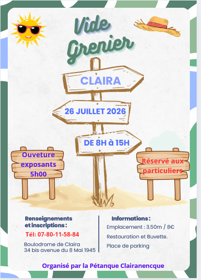 affiche vide grenier du 26 juillet
