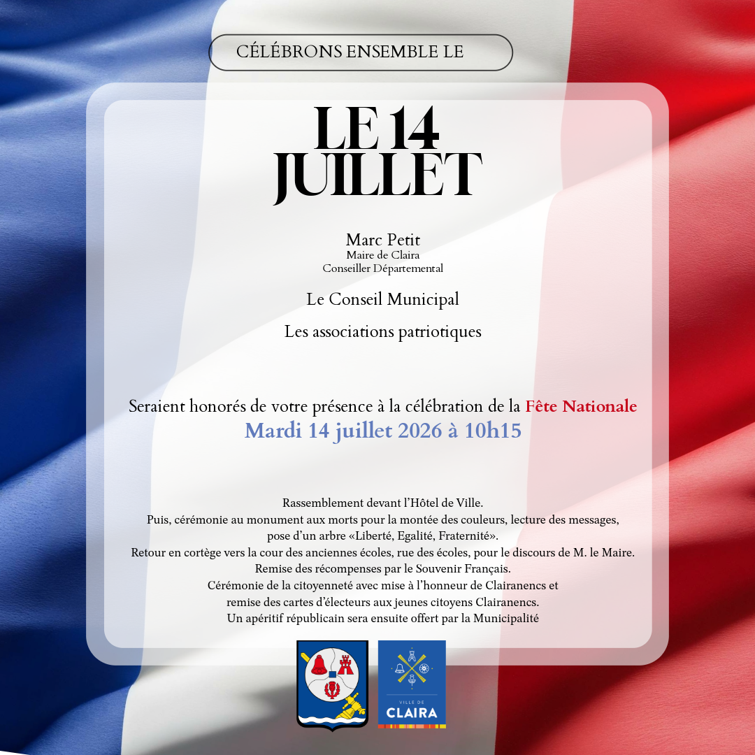 invitation 14 juillet Claira 26