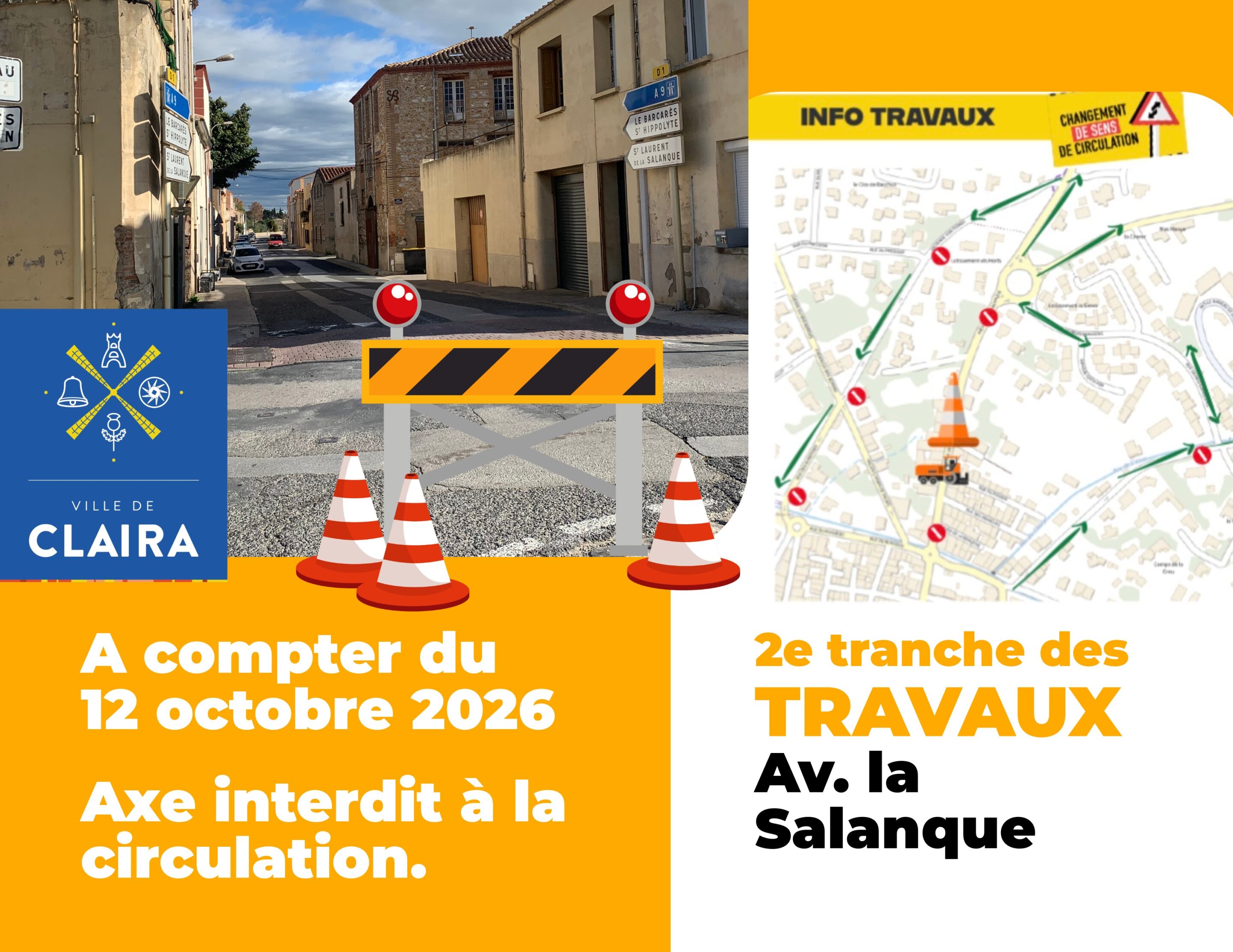 Travaux et déviation